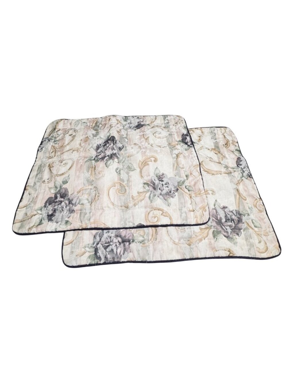 2 Croscill Chambord Cassis Amethyst Standard Pillow Shams Floral Classic
